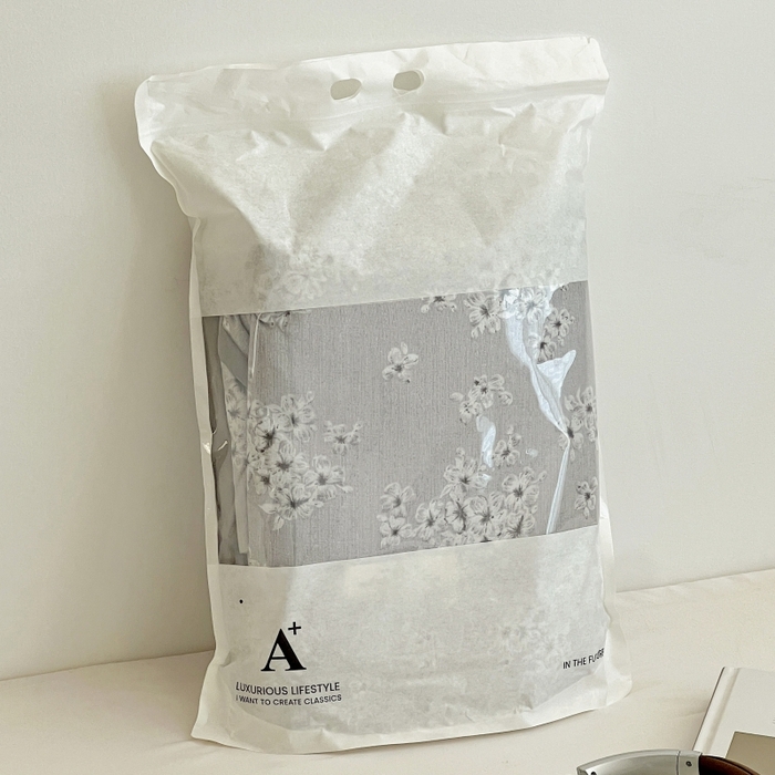 91家纺网 家纺一手货源 找家纺 金梦拉家纺 2025秋冬爆款新品高克重加厚原麻亚麻皱皱纱印花四件套 灰调