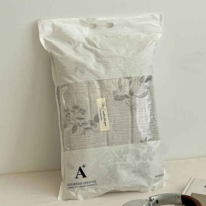 91家纺网 家纺一手货源 找家纺 金梦拉家纺 2025秋冬爆款新品高克重加厚原麻亚麻皱皱纱印花四件套 篱落