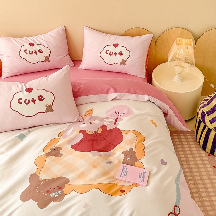 91家纺网 家纺一手货源 找家纺 （总）玉元坊 2025新款通纯色全棉床笠纯棉床裙学生床单三四件套基础款