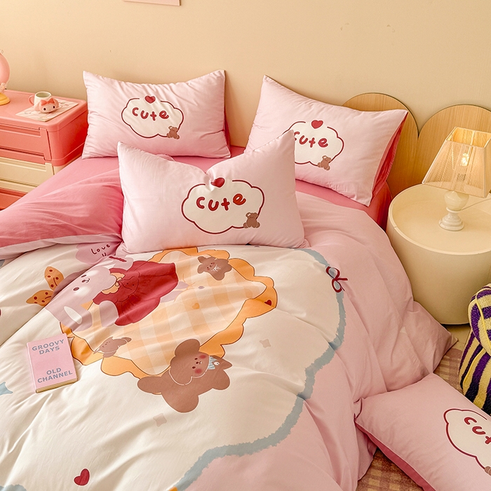 91家纺网 家纺一手货源 找家纺 （总）玉元坊 2025新款通纯色全棉床笠纯棉床裙学生床单三四件套基础款