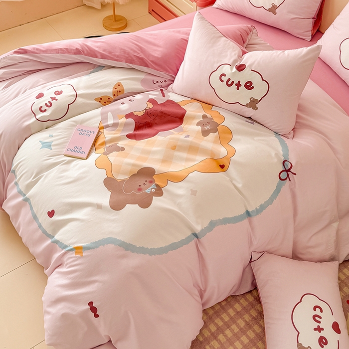 91家纺网 家纺一手货源 找家纺 （总）玉元坊 2025新款通纯色全棉床笠纯棉床裙学生床单三四件套基础款