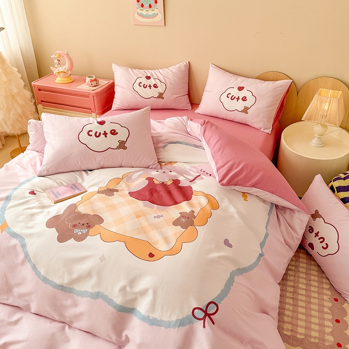 91家纺网 家纺一手货源 找家纺 （总）玉元坊 2025新款通纯色全棉床笠纯棉床裙学生床单三四件套基础款