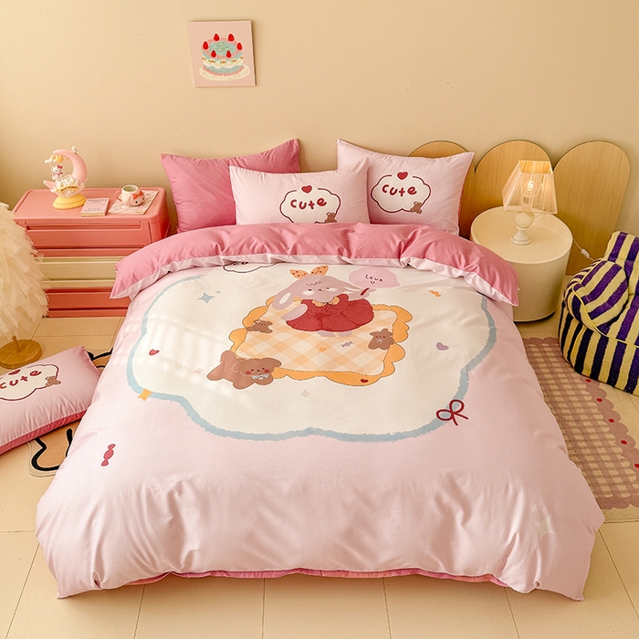 91家纺网 家纺一手货源 找家纺 （总）玉元坊 2025新款通纯色全棉床笠纯棉床裙学生床单三四件套基础款