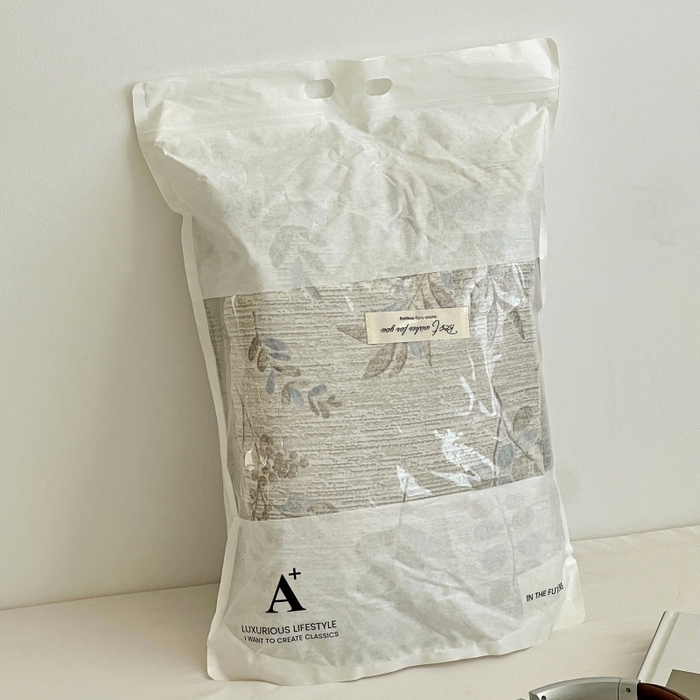 91家纺网 家纺一手货源 找家纺 金梦拉家纺 2025秋冬爆款新品高克重加厚原麻亚麻皱皱纱印花四件套 蔓叶兰