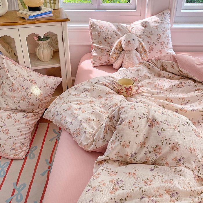 91家纺网 家纺一手货源 找家纺 （总）梦卓家纺 2025新款超柔云感双层纱四件套