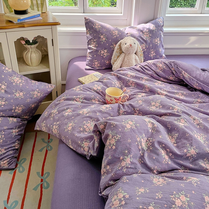 91家纺网 家纺一手货源 找家纺 （总）梦卓家纺 2025新款超柔云感双层纱四件套