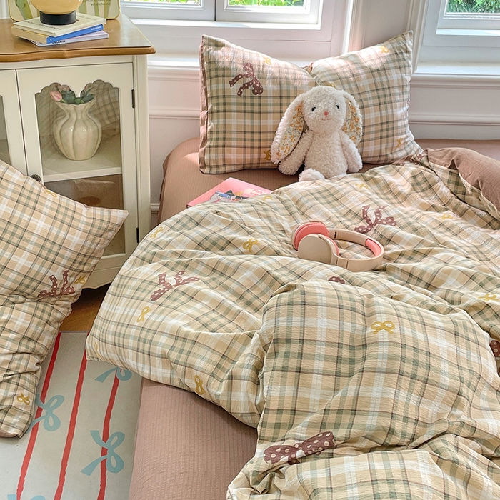 91家纺网 家纺一手货源 找家纺 （总）梦卓家纺 2025新款超柔云感双层纱四件套