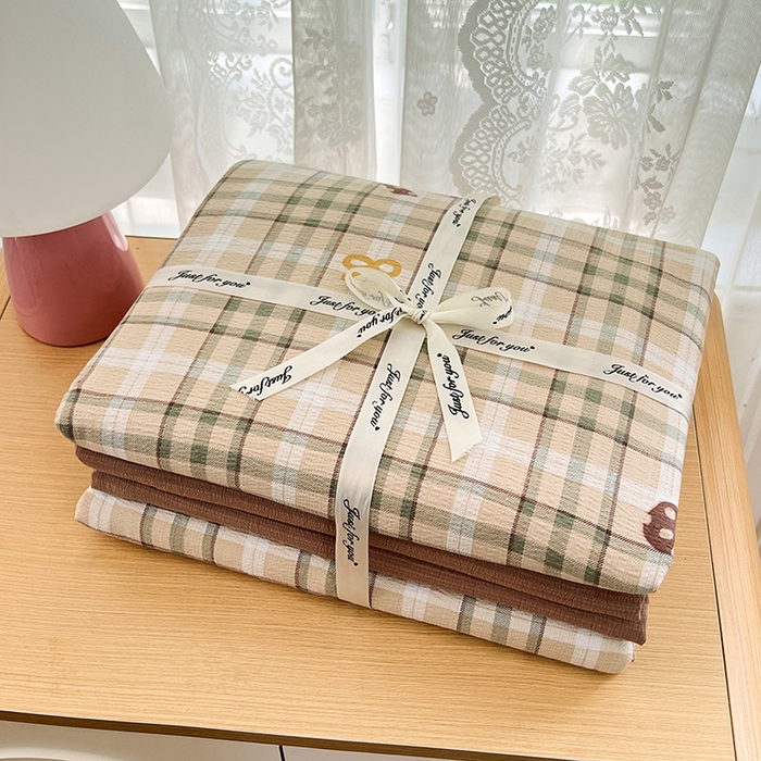 91家纺网 家纺一手货源 找家纺 梦卓家纺 2025新款超柔云感双层纱四件套 奶油啵啵