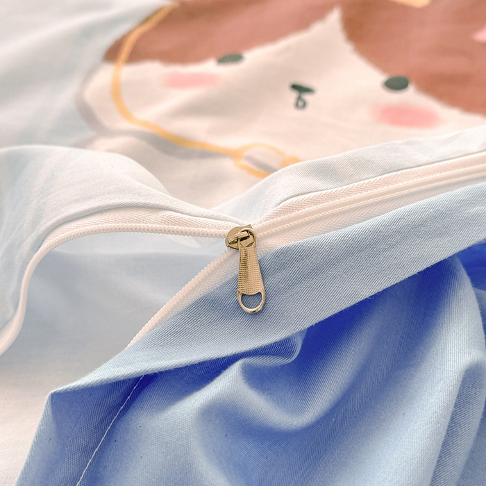 91家纺网 家纺一手货源 找家纺 玉元坊 2025新款通纯色全棉床笠纯棉床裙学生床单三四件套基础款 兔子伙伴