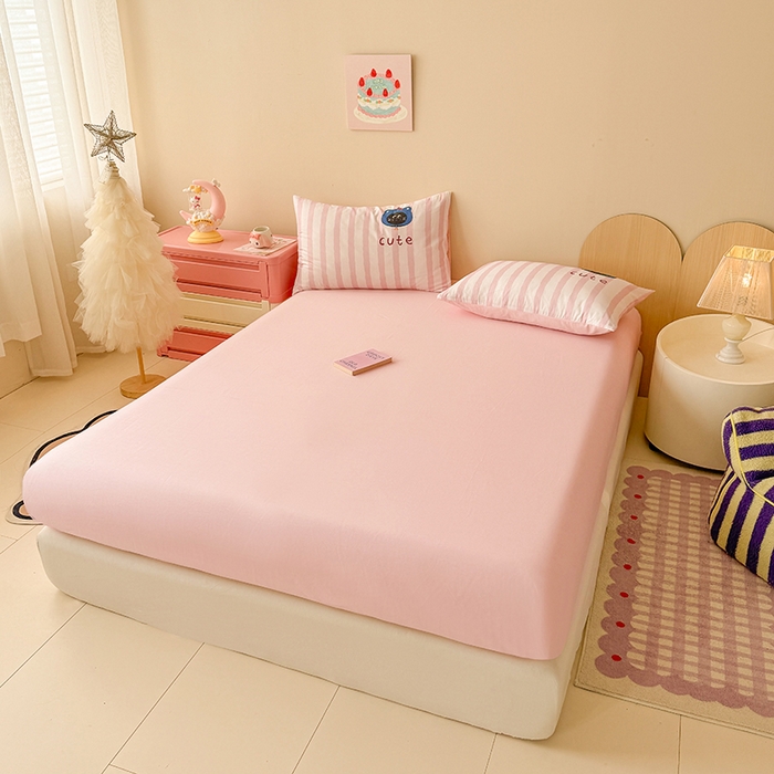 91家纺网 家纺一手货源 找家纺 玉元坊 2025新款通纯色全棉床笠纯棉床裙学生床单三四件套基础款 小黑猫