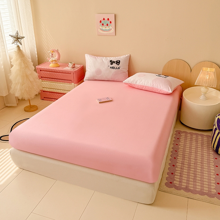 91家纺网 家纺一手货源 找家纺 玉元坊 2025新款通纯色全棉床笠纯棉床裙学生床单三四件套基础款 小萌兔