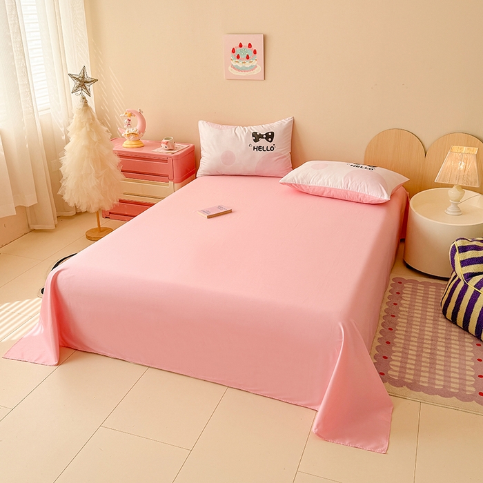 91家纺网 家纺一手货源 找家纺 玉元坊 2025新款通纯色全棉床笠纯棉床裙学生床单三四件套基础款 小萌兔