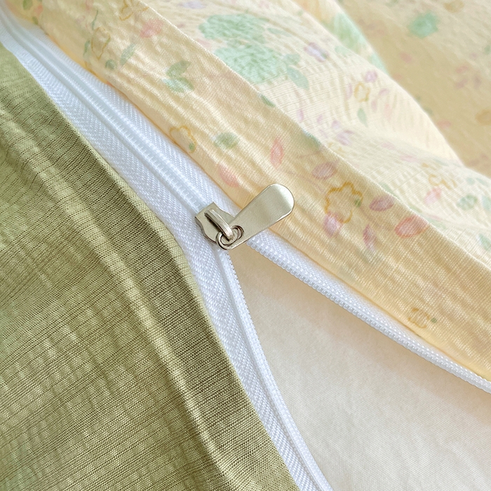 91家纺网 家纺一手货源 找家纺 梦卓家纺 2025新款超柔云感双层纱四件套 奶油薄荷