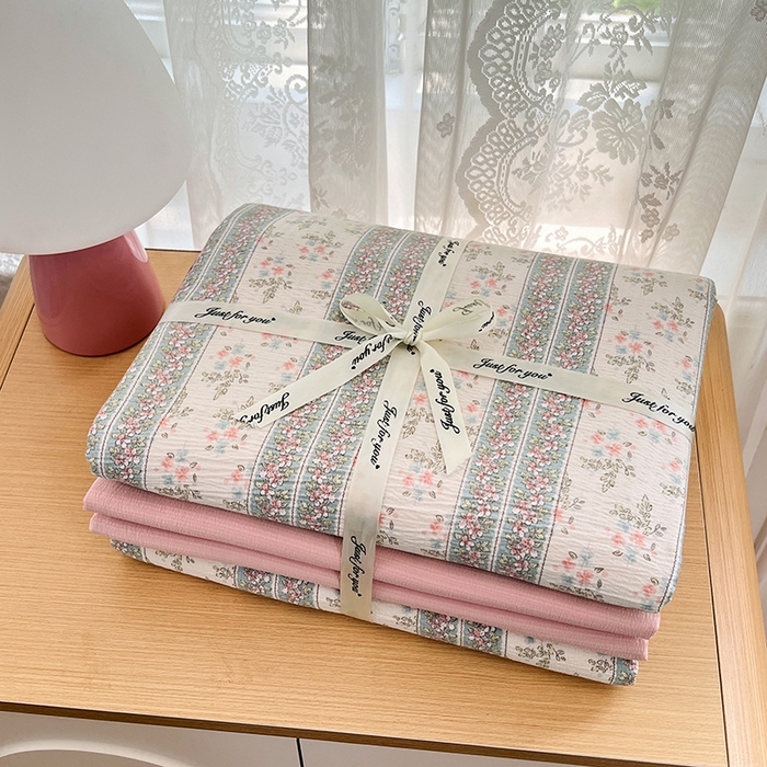 91家纺网 家纺一手货源 找家纺 梦卓家纺 2025新款超柔云感双层纱四件套 绿野仙踪