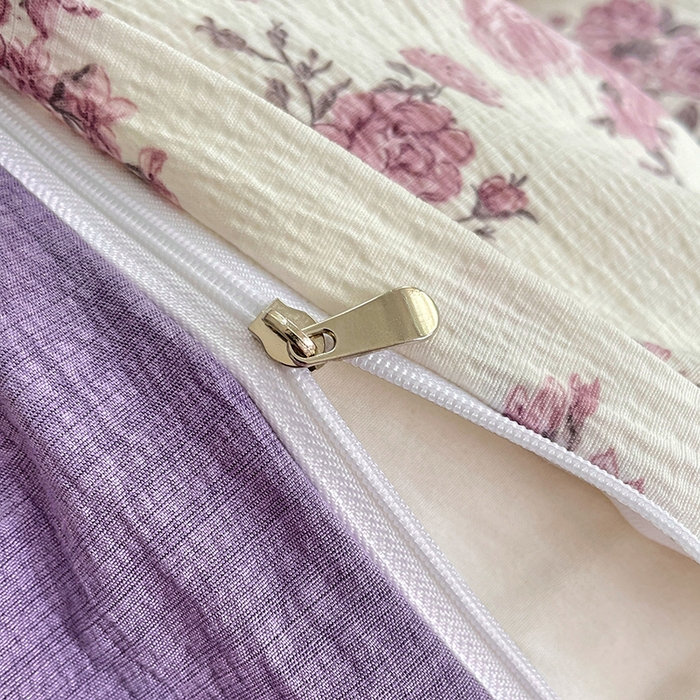 91家纺网 家纺一手货源 找家纺 梦卓家纺 2025新款超柔云感双层纱四件套 陌上花开