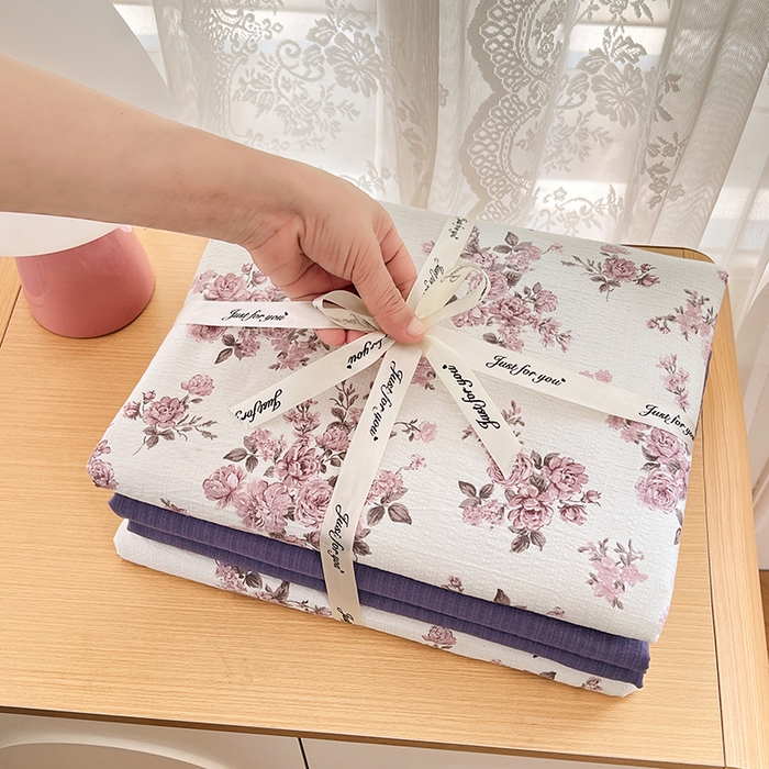 91家纺网 家纺一手货源 找家纺 梦卓家纺 2025新款超柔云感双层纱四件套 陌上花开