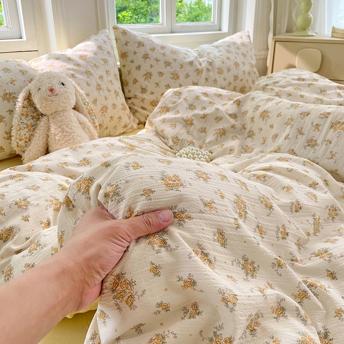 91家纺网 家纺一手货源 找家纺 梦卓家纺 2025新款超柔云感双层纱四件套 米娅