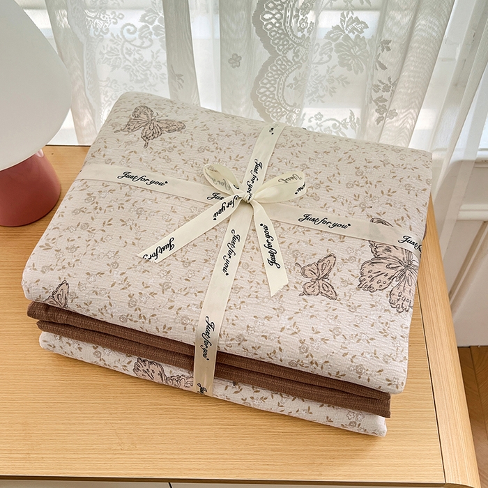 91家纺网 家纺一手货源 找家纺 梦卓家纺 2025新款超柔云感双层纱四件套 蝴蝶梦境