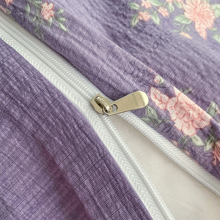 91家纺网 家纺一手货源 找家纺 梦卓家纺 2025新款超柔云感双层纱四件套 风信紫