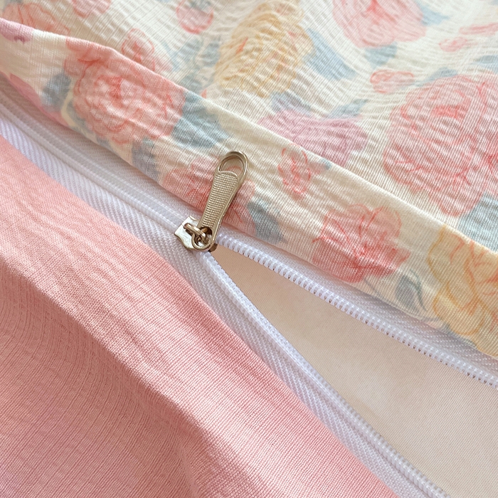 91家纺网 家纺一手货源 找家纺 梦卓家纺 2025新款超柔云感双层纱四件套 半夏花语