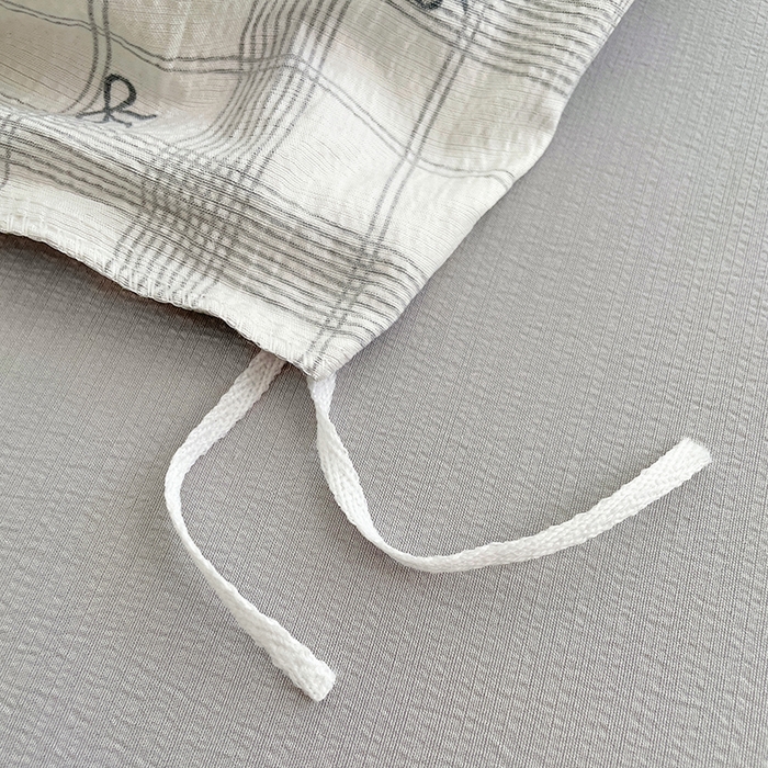 91家纺网 家纺一手货源 找家纺 梦卓家纺 2025新款超柔云感双层纱四件套 格纹蝴蝶结