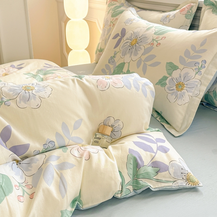 91家纺网 家纺一手货源 找家纺 帛织澜 12868全棉喷气印花四件套 花漾星辰