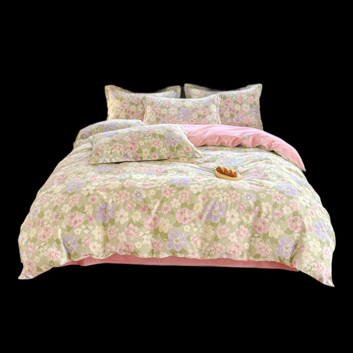 91家纺网 家纺一手货源 找家纺 帛织澜 12868全棉喷气印花四件套 七色花海