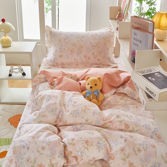 91家纺网 家纺一手货源 找家纺 安逸家纺 2024新款全棉学生三件套纯棉学生宿舍三件套 微风徐徐