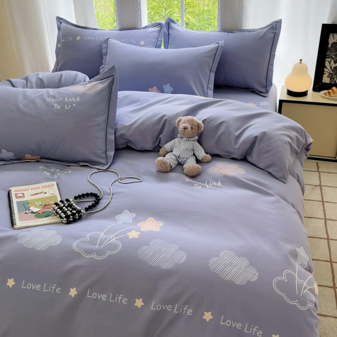 91家纺网 家纺一手货源 找家纺 莱通家纺 2025新款新疆棉加厚生态磨毛印花单被套 春天里