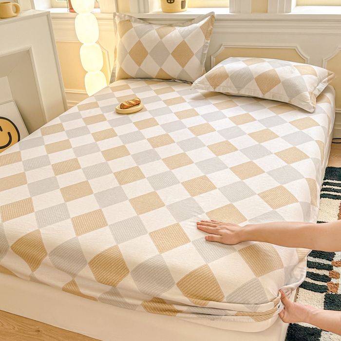 91家纺网 家纺一手货源 找家纺 帛织澜家纺 2025新款喷气12868系列纯棉印花单床笠 瑞吉斯