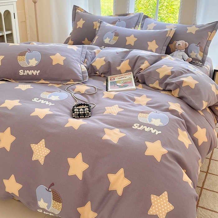 91家纺网 家纺一手货源 找家纺 莱通家纺 2025新款新疆棉加厚生态磨毛印花单被套 星芒物语