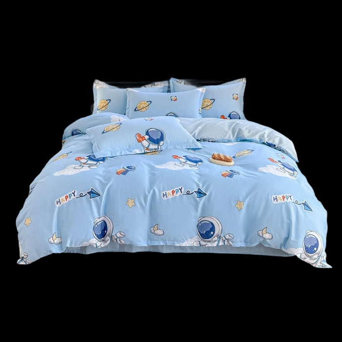 91家纺网 家纺一手货源 找家纺 帛织澜 12868全棉喷气印花四件套 太空奇遇