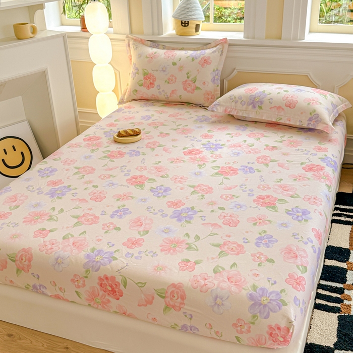 91家纺网 家纺一手货源 找家纺 帛织澜家纺 2025新款喷气12868系列纯棉印花单床笠 遇妍