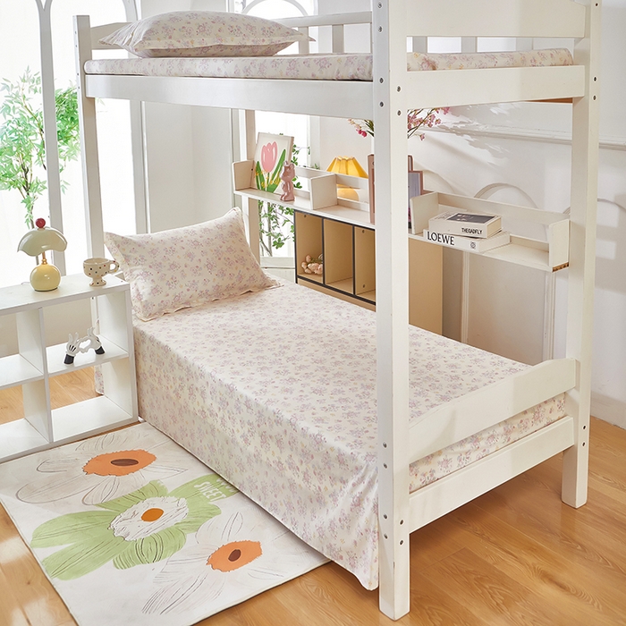 91家纺网 家纺一手货源 找家纺 安逸家纺 2024新款全棉学生三件套纯棉学生宿舍三件套 洛琳粉