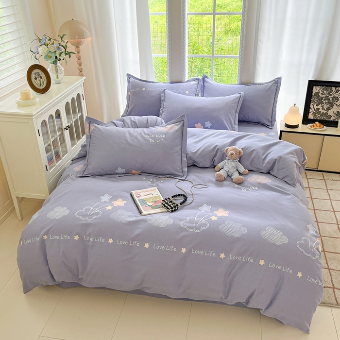 91家纺网 家纺一手货源 找家纺 莱通家纺 2025新款新疆棉加厚生态磨毛印花单被套 春天里