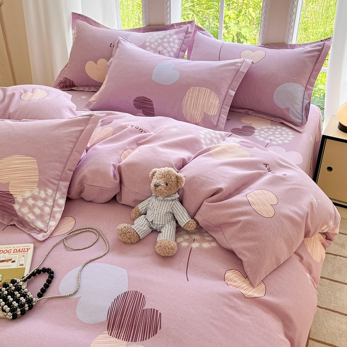 91家纺网 家纺一手货源 找家纺 莱通家纺 2025新款新疆棉加厚生态磨毛印花单被套 怦然心动