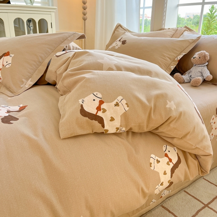 91家纺网 家纺一手货源 找家纺 莱通家纺 2025新款新疆棉加厚生态磨毛印花单被套 贝儿