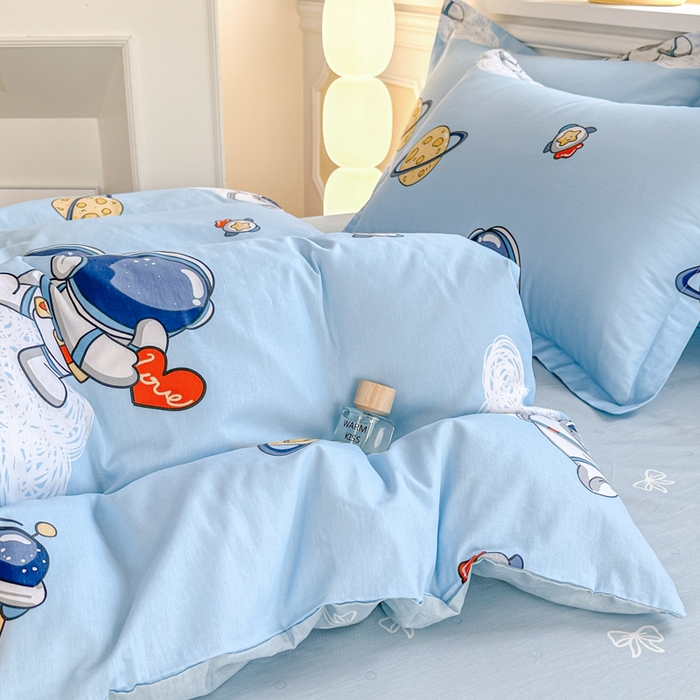 91家纺网 家纺一手货源 找家纺 帛织澜 12868全棉喷气印花四件套 太空奇遇