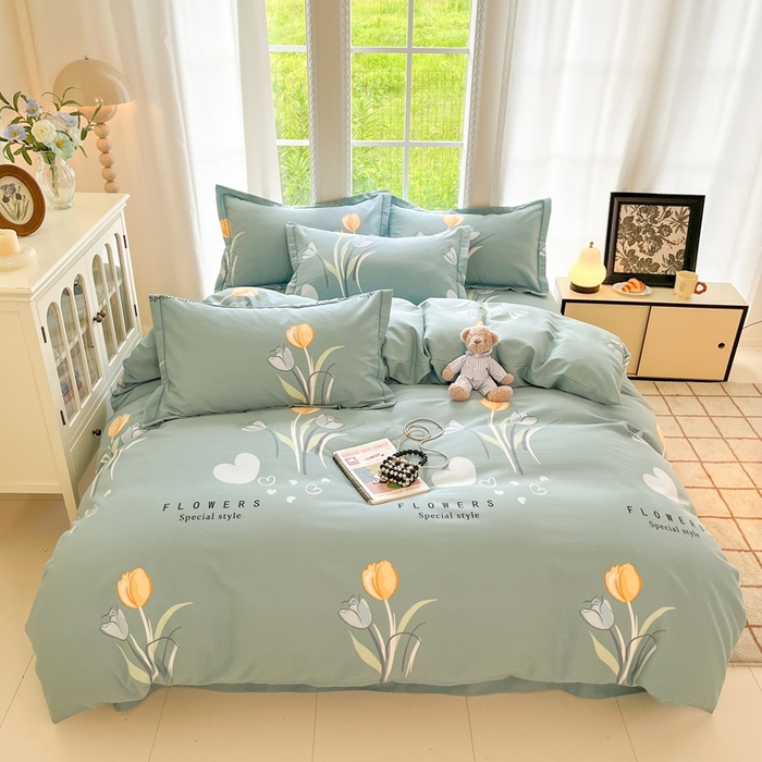 91家纺网 家纺一手货源 找家纺 莱通家纺 2025新款新疆棉加厚生态磨毛印花四件套 郁见未来