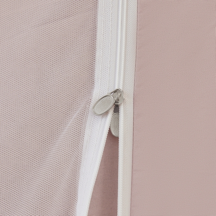 91家纺网 家纺一手货源 找家纺 夏彩 2025新款植绒布蕾丝绣花强遮光铁艺支架学生蚊帐-88625 88625-浅豆沙