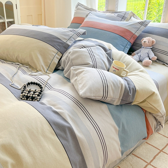 91家纺网 家纺一手货源 找家纺 莱通家纺 2025新款新疆棉加厚生态磨毛印花四件套 万华镜