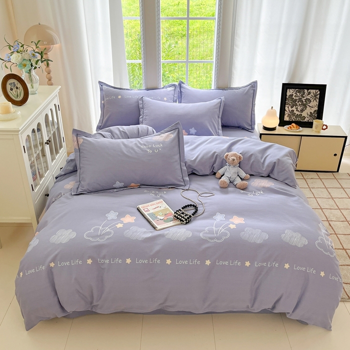 91家纺网 家纺一手货源 找家纺 莱通家纺 2025新款新疆棉加厚生态磨毛印花单被套 春天里