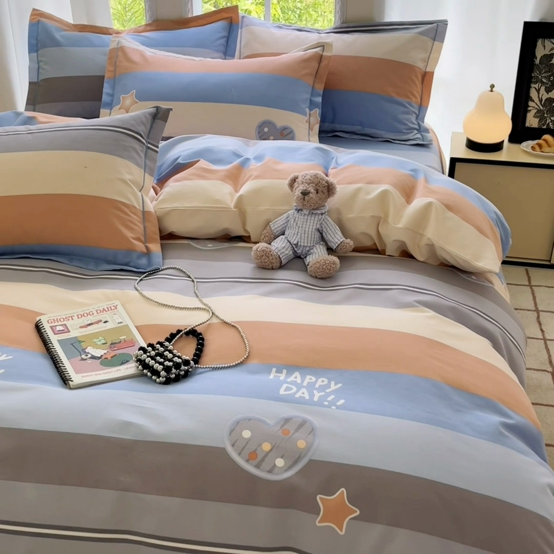 91家纺网 家纺一手货源 找家纺 莱通家纺 2025新款新疆棉加厚生态磨毛印花单被套 阿勒泰桔