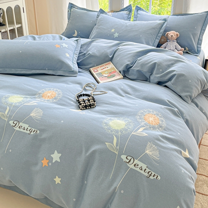 91家纺网 家纺一手货源 找家纺 莱通家纺 2025新款新疆棉加厚生态磨毛印花单被套 蒲公英