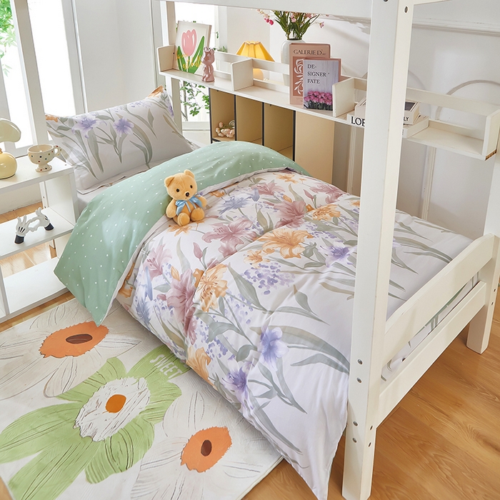 91家纺网 家纺一手货源 找家纺 安逸家纺 2024新款全棉学生三件套纯棉学生宿舍三件套 桂馥兰香