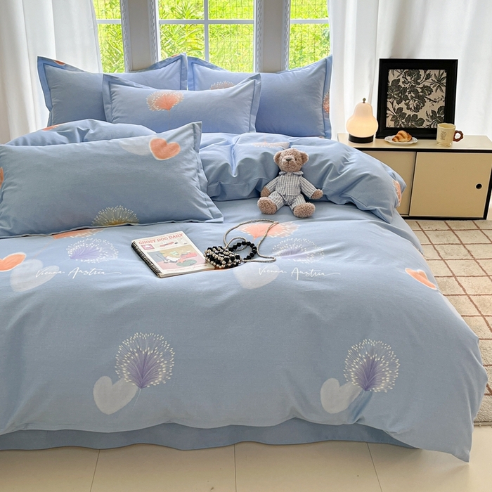 91家纺网 家纺一手货源 找家纺 莱通家纺 2025新款新疆棉加厚生态磨毛印花单被套 浅韵