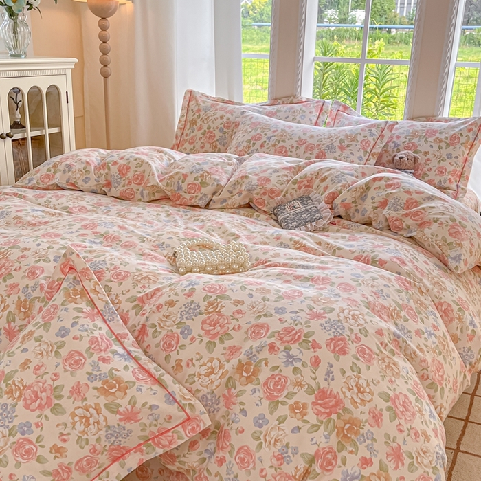 91家纺网 家纺一手货源 找家纺 莱通家纺 2025新款新疆棉加厚生态磨毛印花单被套 花恋