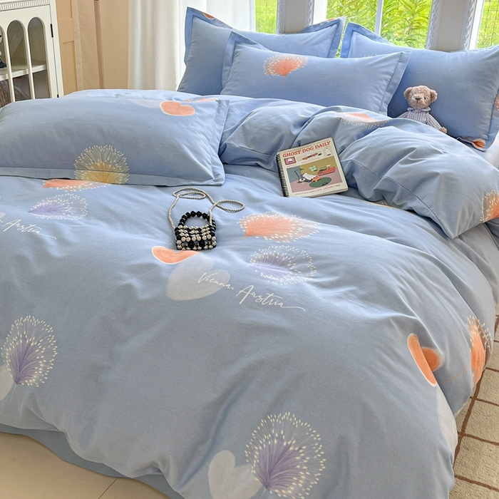 91家纺网 家纺一手货源 找家纺 莱通家纺 2025新款新疆棉加厚生态磨毛印花单被套 浅韵