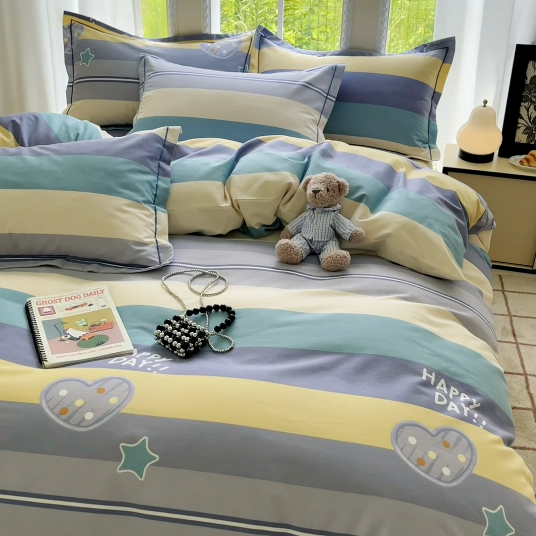 91家纺网 家纺一手货源 找家纺 莱通家纺 2025新款新疆棉加厚生态磨毛印花单被套 阿勒泰绿