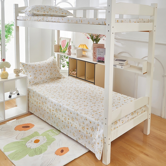 91家纺网 家纺一手货源 找家纺 安逸家纺 2024新款全棉学生三件套纯棉学生宿舍三件套 蕾拉果园